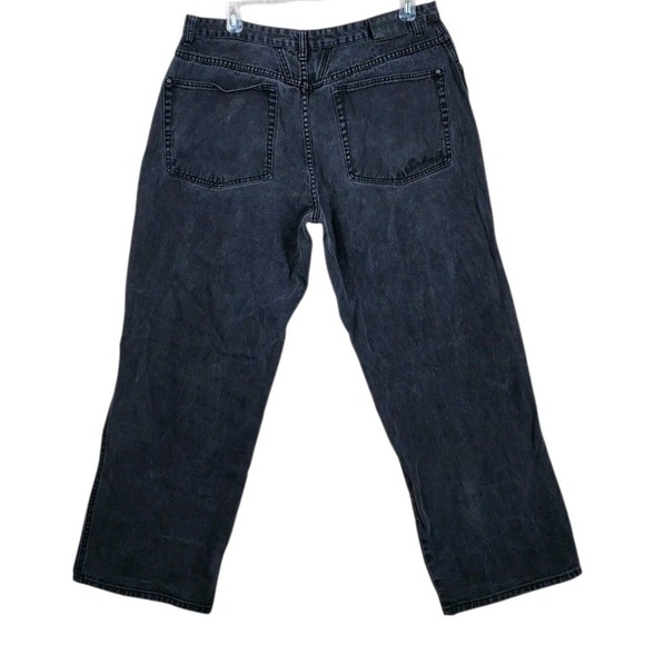 Vtg Girbaud Black Jeans Mens 40 Wide Baggy Tapered Leg (39x31) Embroidered Logo - Picture 13 of 14